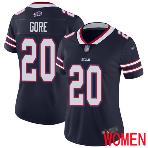 Women Buffalo Bills 20 Frank Gore Limited Navy Blue Inverted Legend NFL Jersey